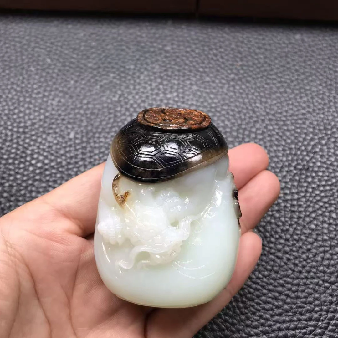 和田玉龙龟，实物漂亮