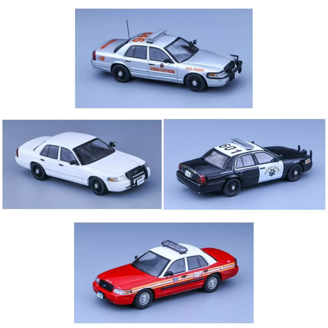 Rollin 1/64维多利亚皇冠出租车警车系列静态模型摆件