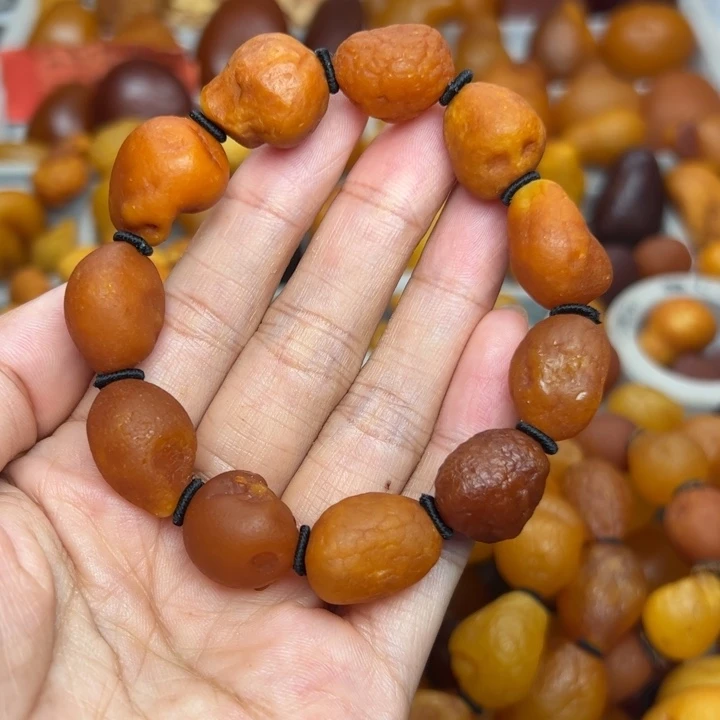 琥珀颈饰未镶嵌天然蜜蜡