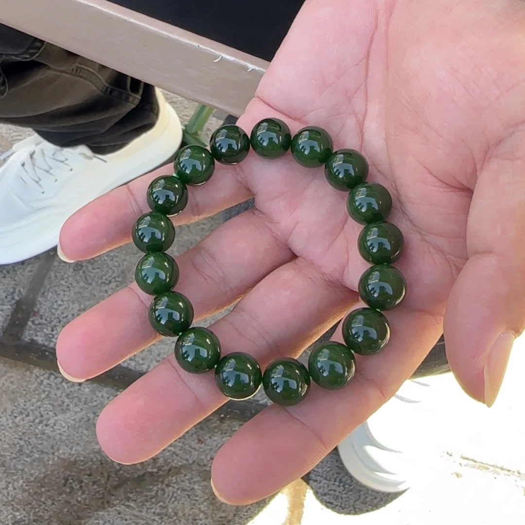 元***西未镶嵌手链和田玉俄七老油料卡12