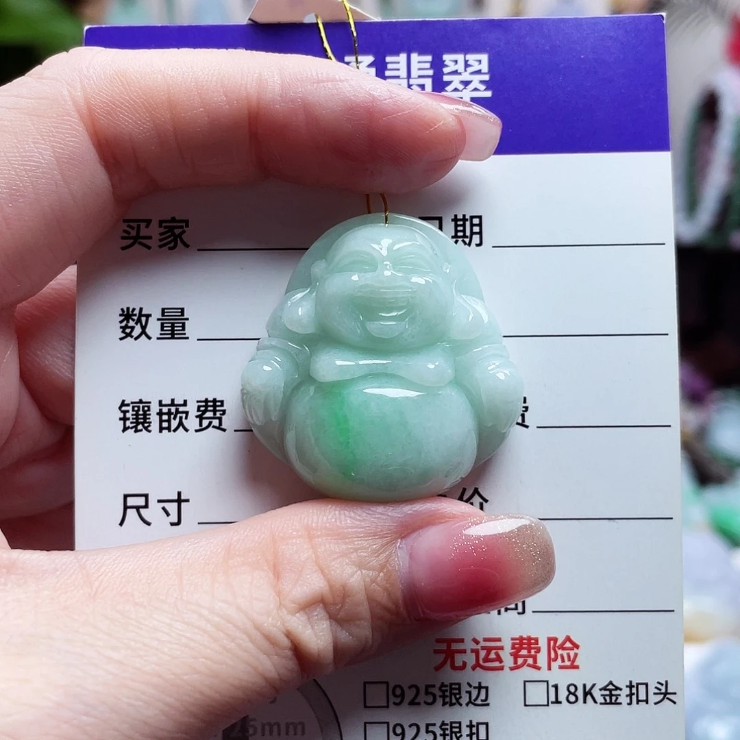 翡翠未镶嵌颈饰佛公47