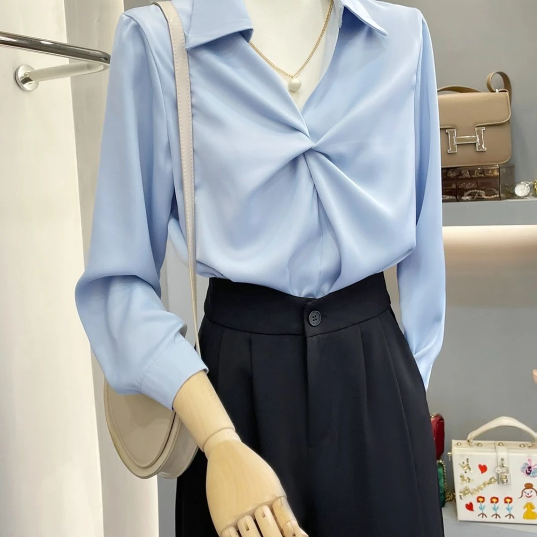 高级感缎面衬衣 f262