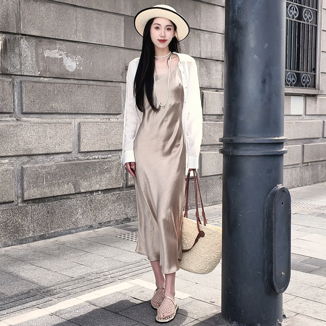 【达人专属】MeetNew醋酸秋日摇曳鱼尾吊带裙1K281707X