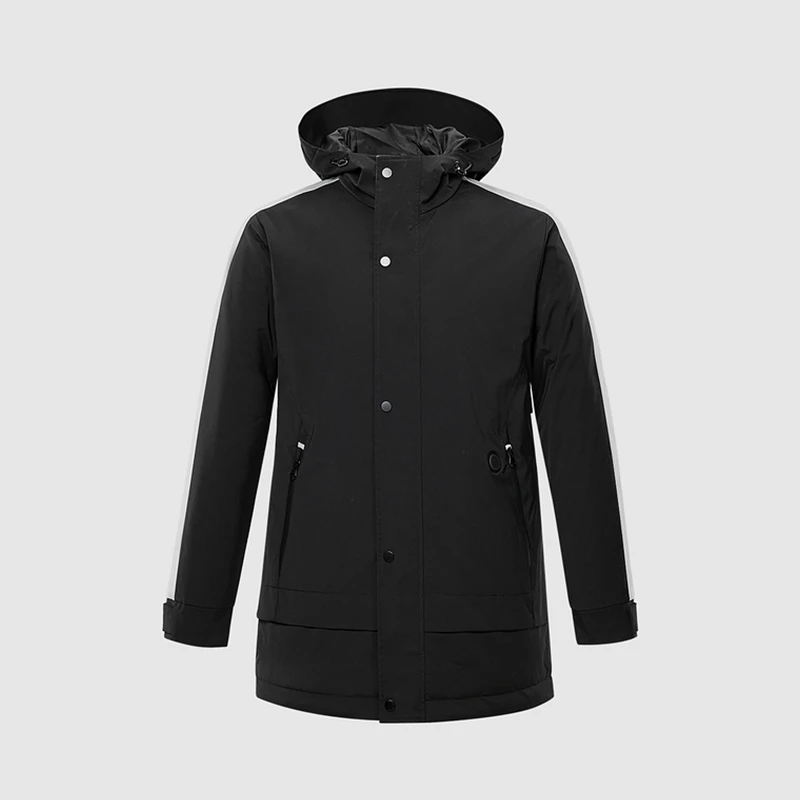 新款时尚净色简约有型舒适连帽中长款夹克V8T51800