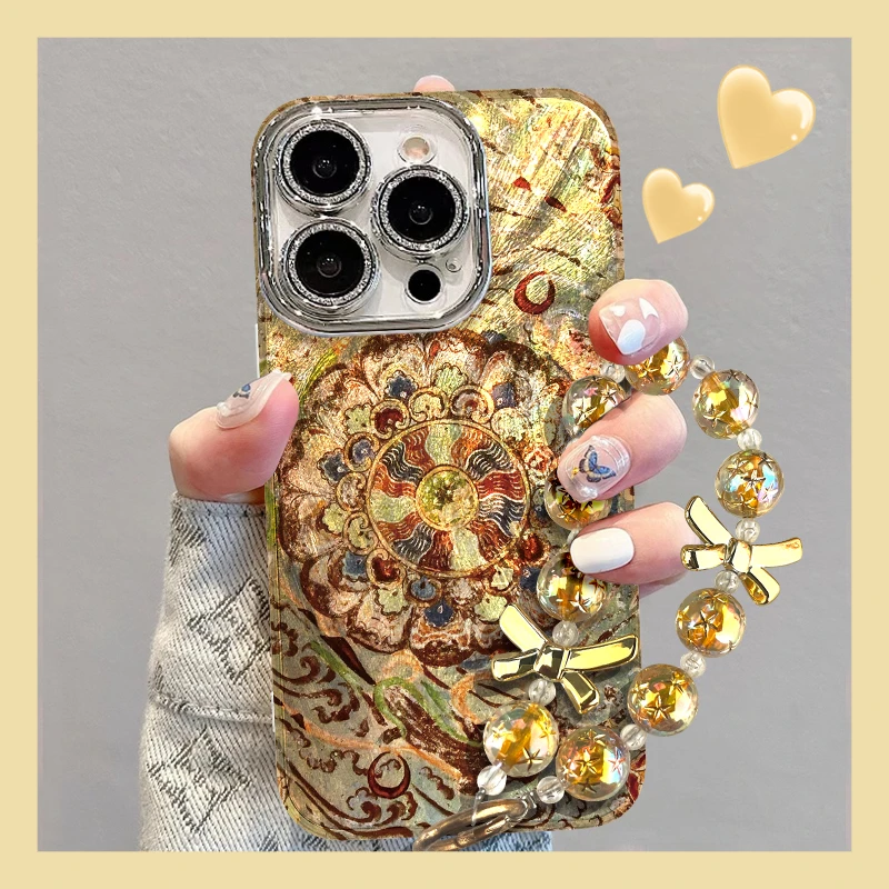 敦煌莲花手机壳适用于苹果16/华为/oppo/vivo羽纱壳国风流行新款