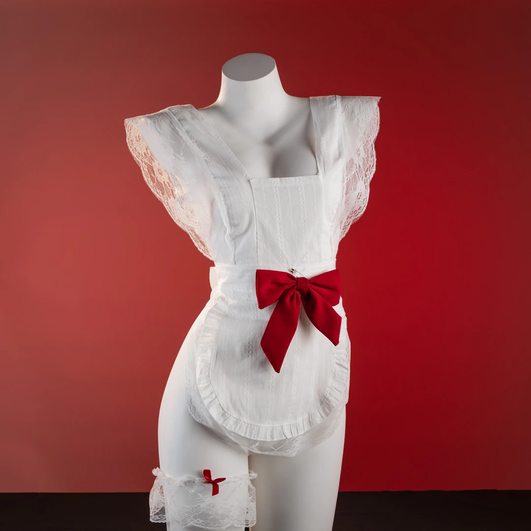 厨娘【80-200】白色蕾丝性感夏季法式少女动漫甜美连体1319