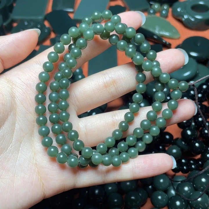 手链未镶嵌和田玉（青玉）