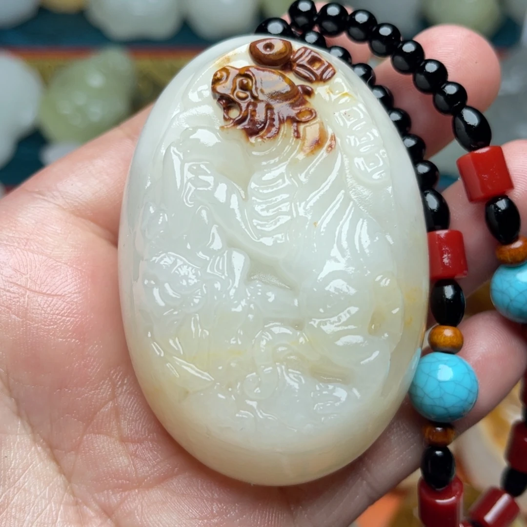 石材天然方解石手把件不退换