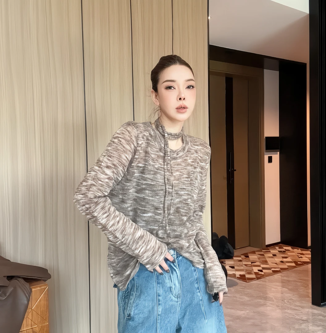 【丽丽推荐晕染毛衣 (配送腰带 )