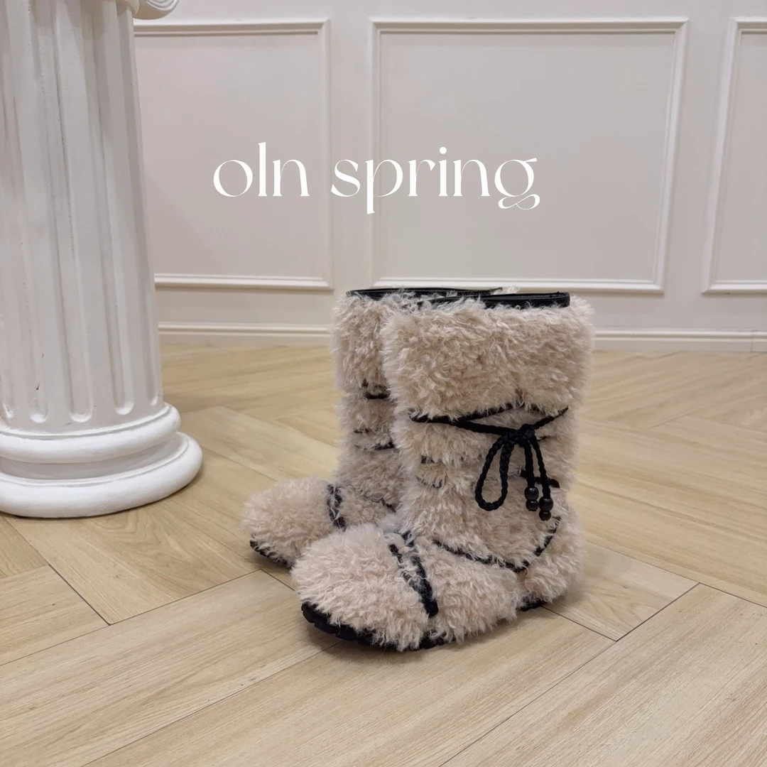 oln spring ｜托斯卡纳｜“7cm”韩国泰托卡卷毛小众系列毛毛短靴