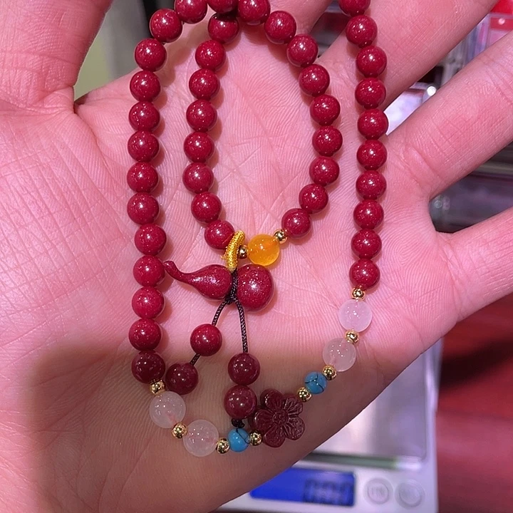 天然辰砂紫金砂6毫米2圈手链