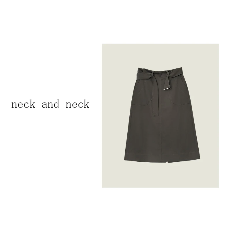 【 neck and neck 】“  制片人 ” H型后开叉休闲腰带半身裙