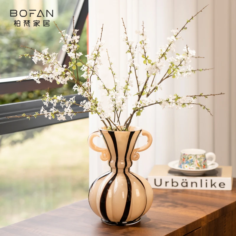 bofan/柏梵高档雪柳仿真花假花装饰花艺摆件客厅摆设电视柜餐桌花