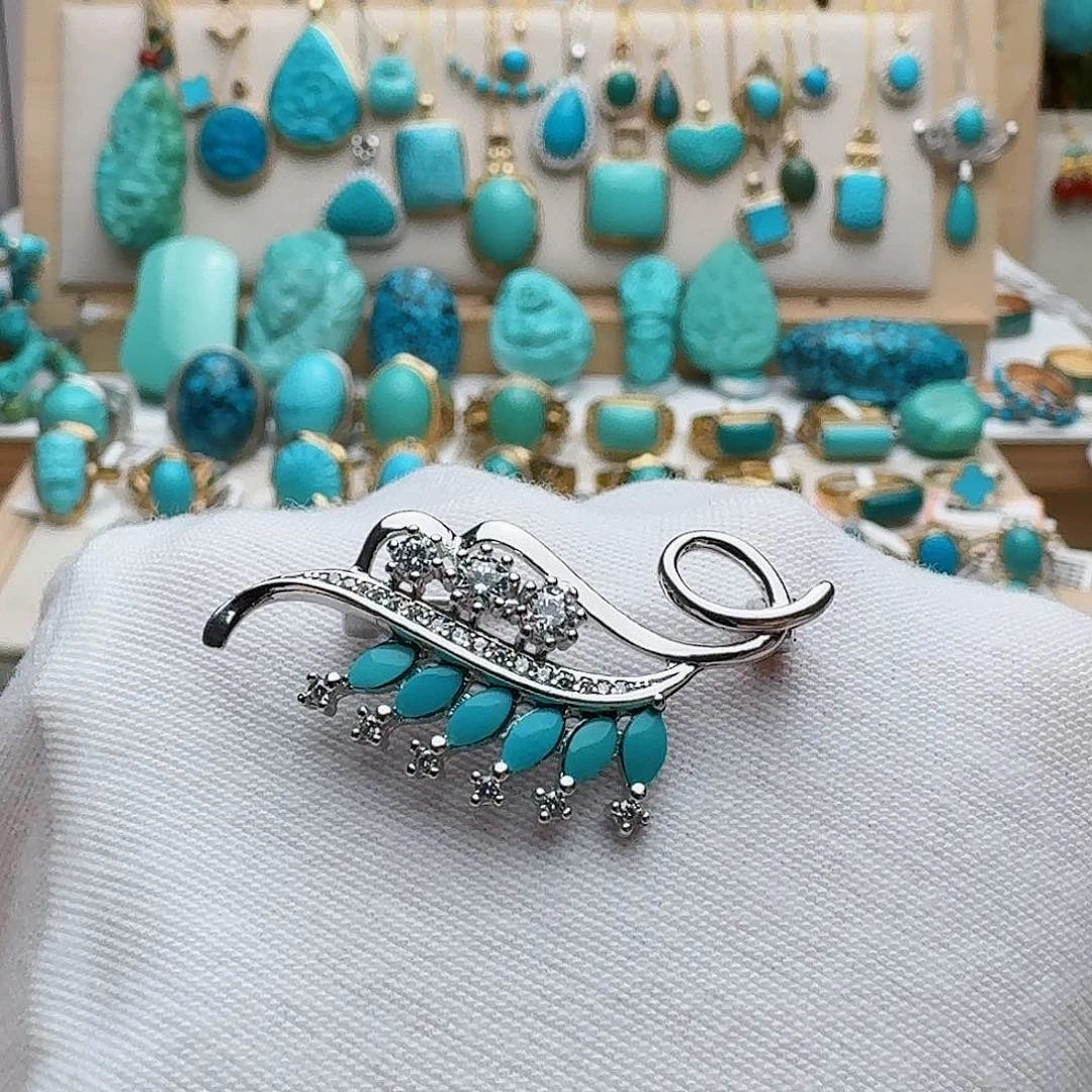 绿松石配饰银S925镶嵌