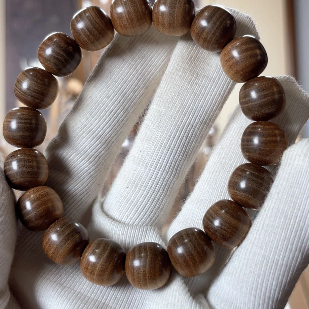 檀香木手串/手链浅**然老山檀香老料横纹11×12