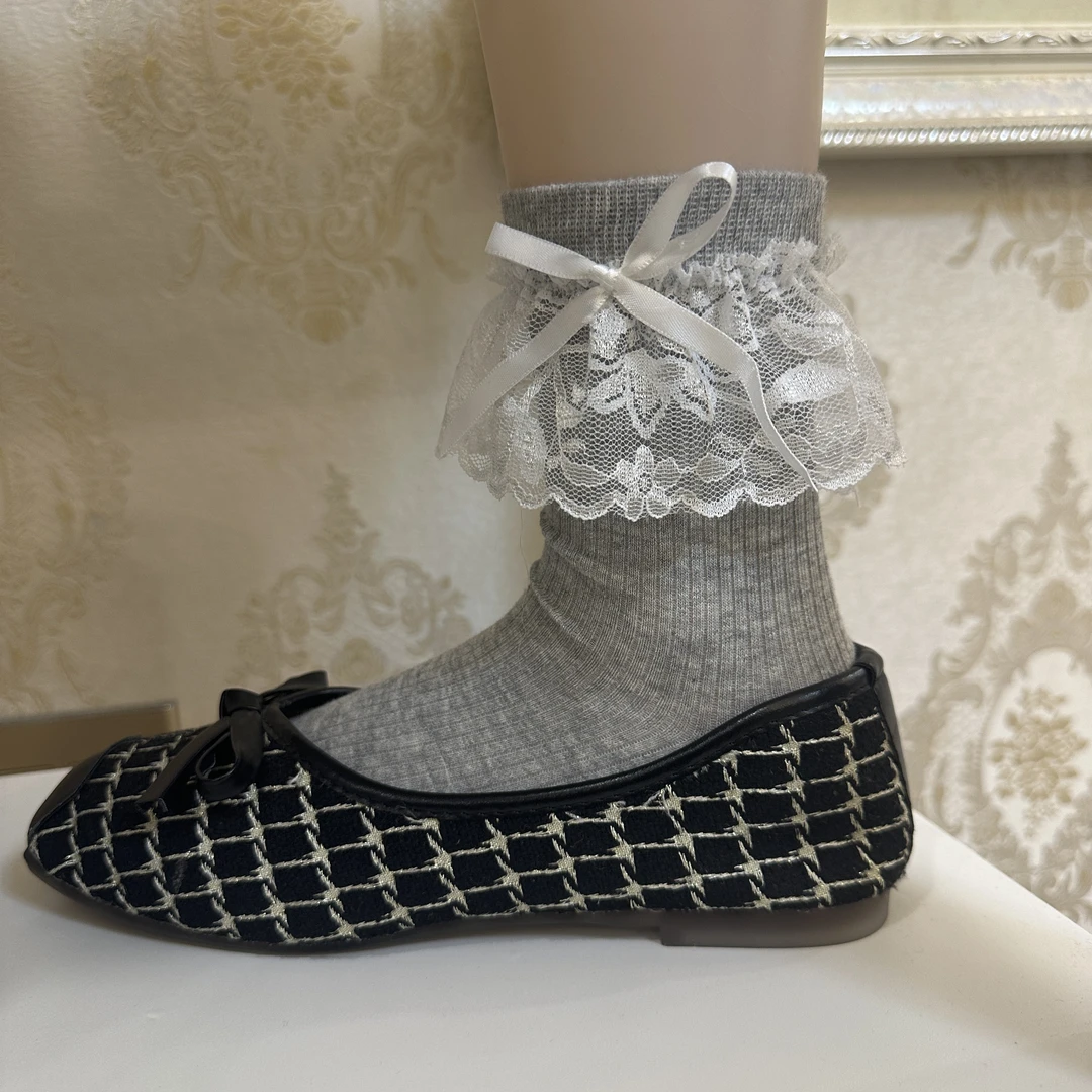 直播单链接2蝴蝶结中筒常规夏季女薄款中筒袜季少女风