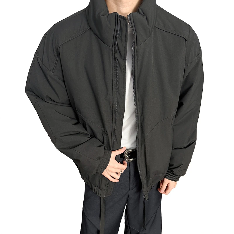 美式三防工装棉服男款冬季极简风高级感穿搭外套立领廓形教练夹克