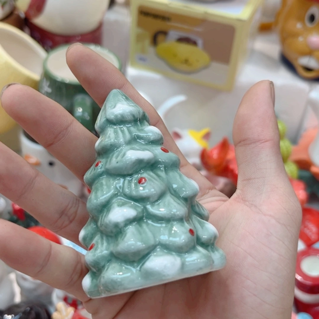瓷片圣诞树陶瓷摆件