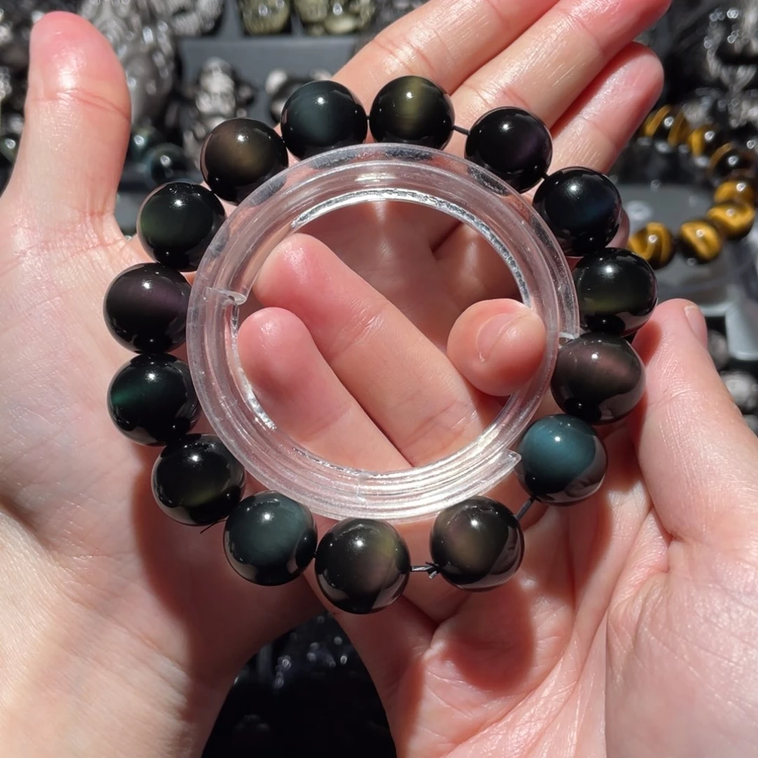 黑曜岩手串未镶嵌福*