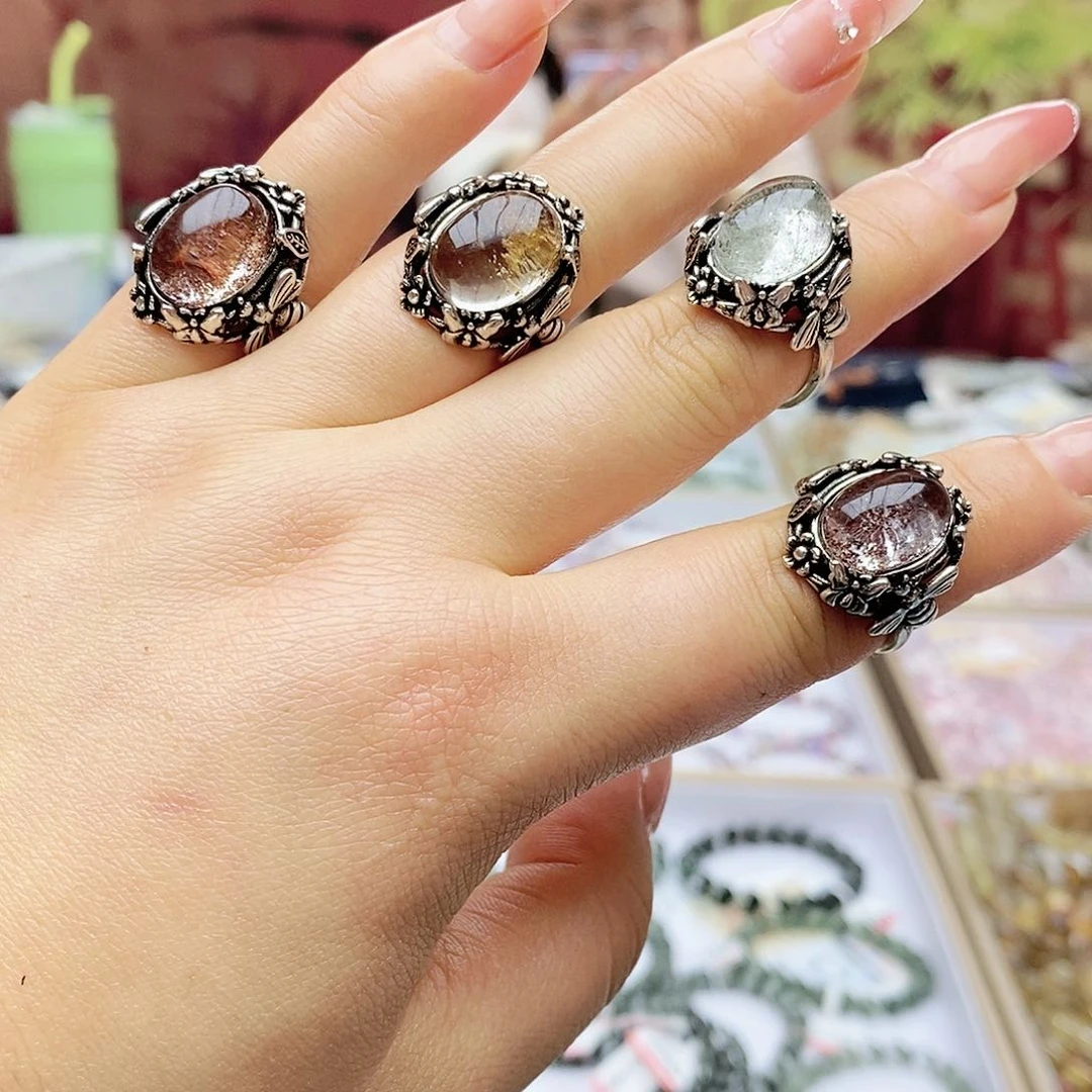 水晶手绳未镶嵌F001幽灵戒指随机一个