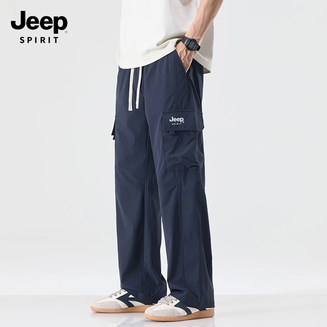 JEEP SPIRIT吉普裤子男款夏透气运动休闲男生工装裤帅气男士长裤H