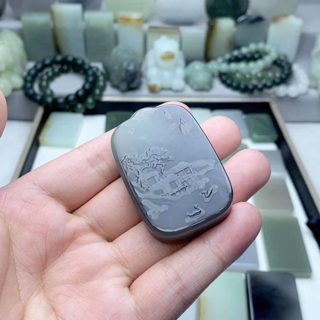 和田玉颈饰未镶嵌7*7