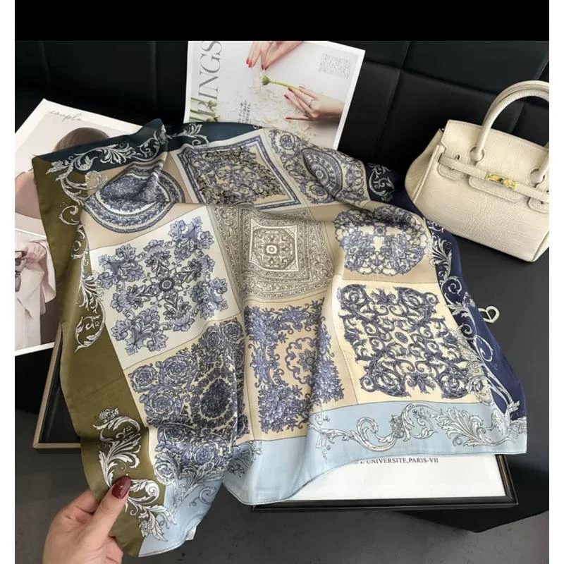 f70-82【九宫格】丽景缎70*70左右气质丝巾方巾时尚百搭