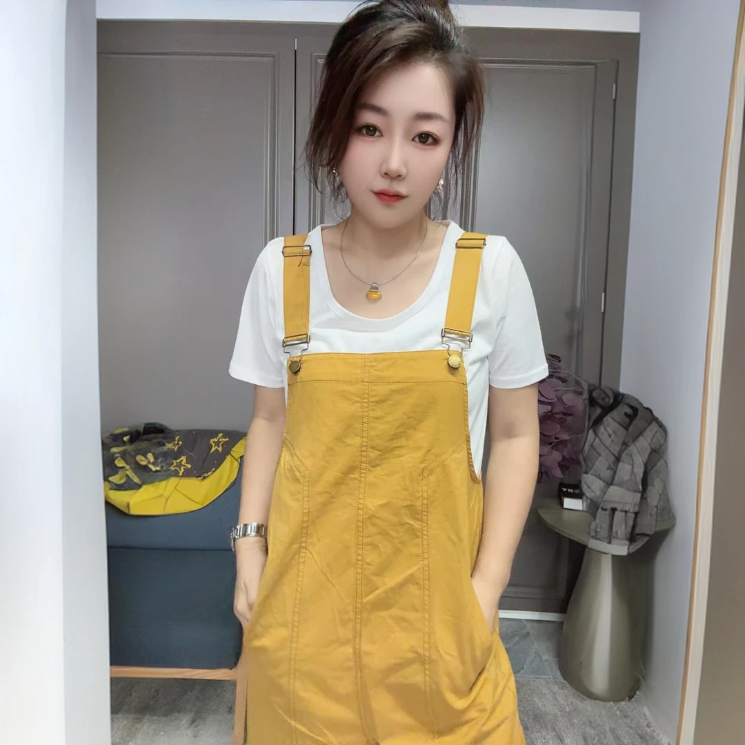 【广州微姐】春夏新款薄款时尚休闲减龄宽松显瘦背带裤6369