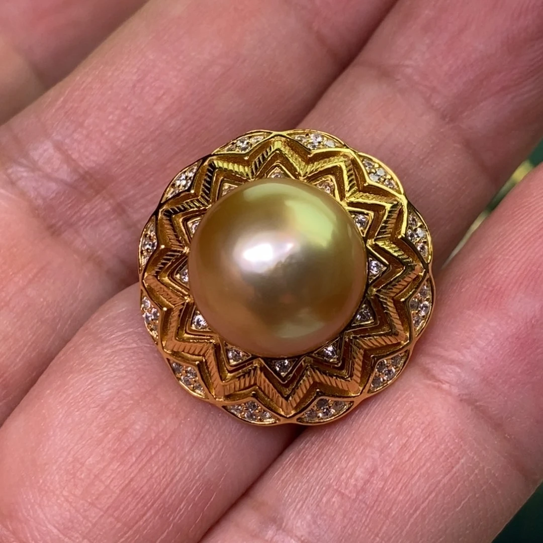 海水珍珠银S925镶嵌戒指