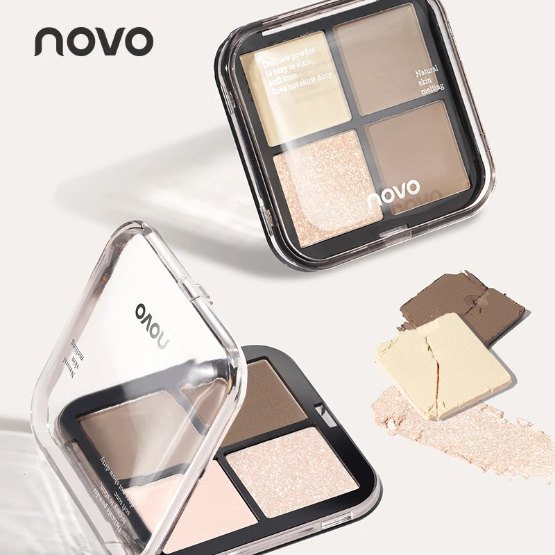 NOVO正品光影速绘四色修容盘立体鼻影侧影修容哑光高光柔焦新手