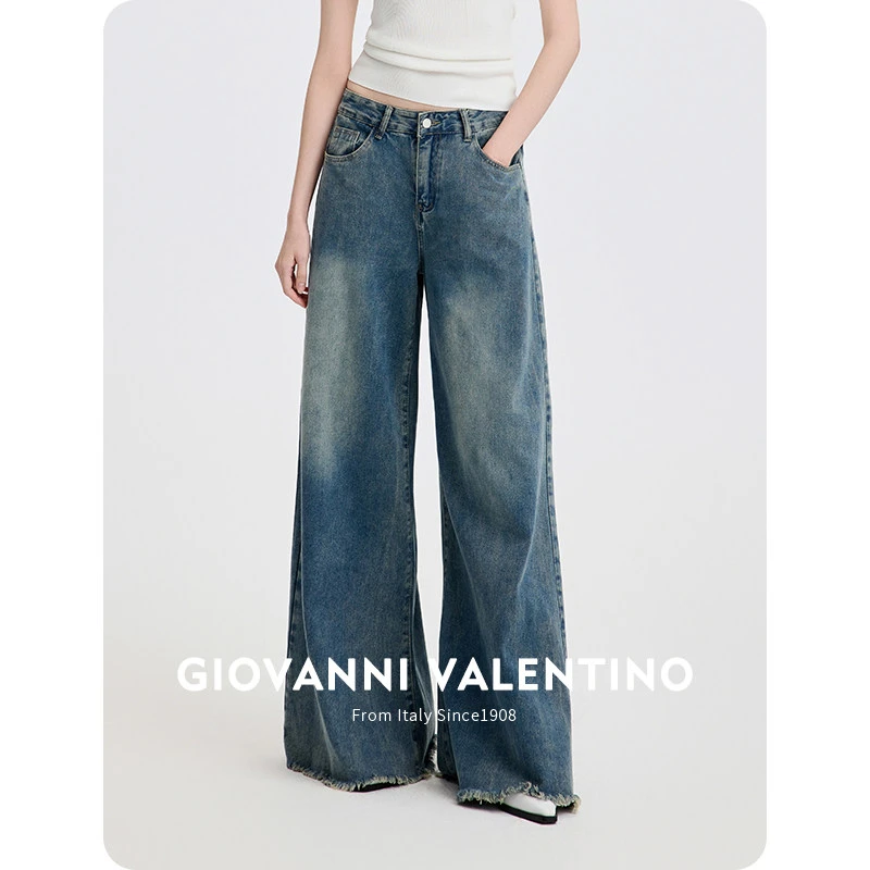 GIOVANNI VALENTINO/卓凡尼·华伦天奴 春夏季女士高腰阔腿牛仔裤