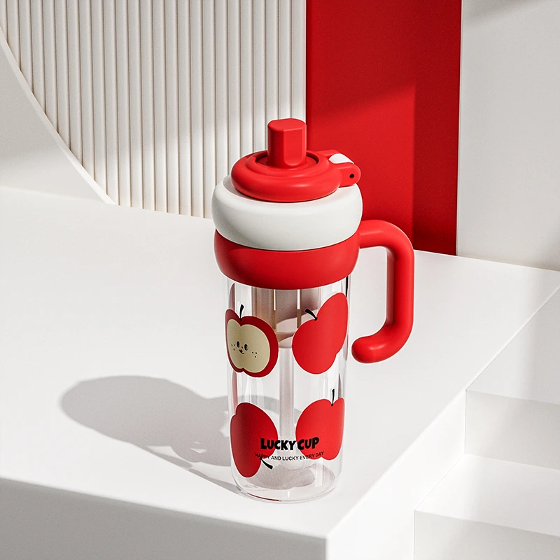 奇古堂可爱卡通大容量车载便携巨无霸吸管冰霸杯防摔学生喝水杯子