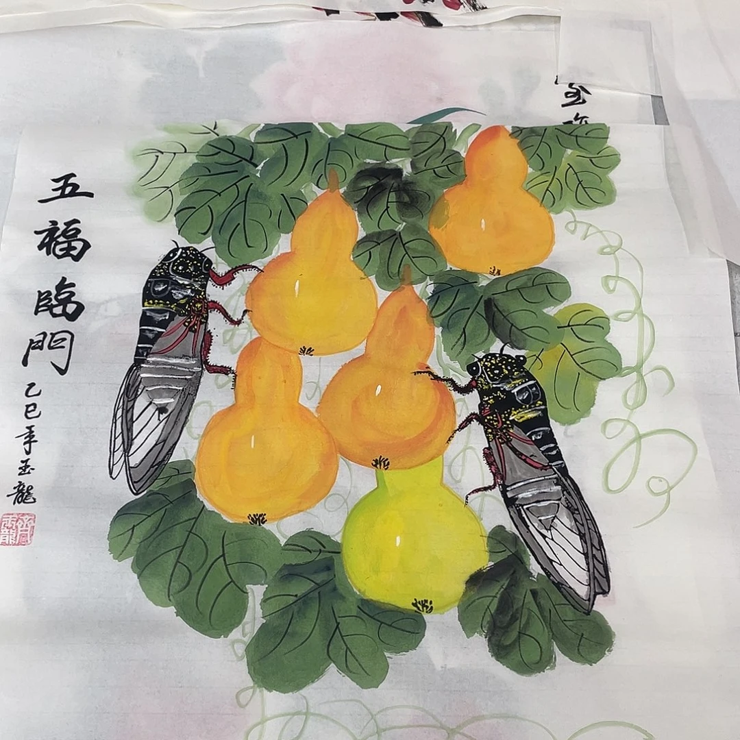 国画国画作品原稿50葫芦知了