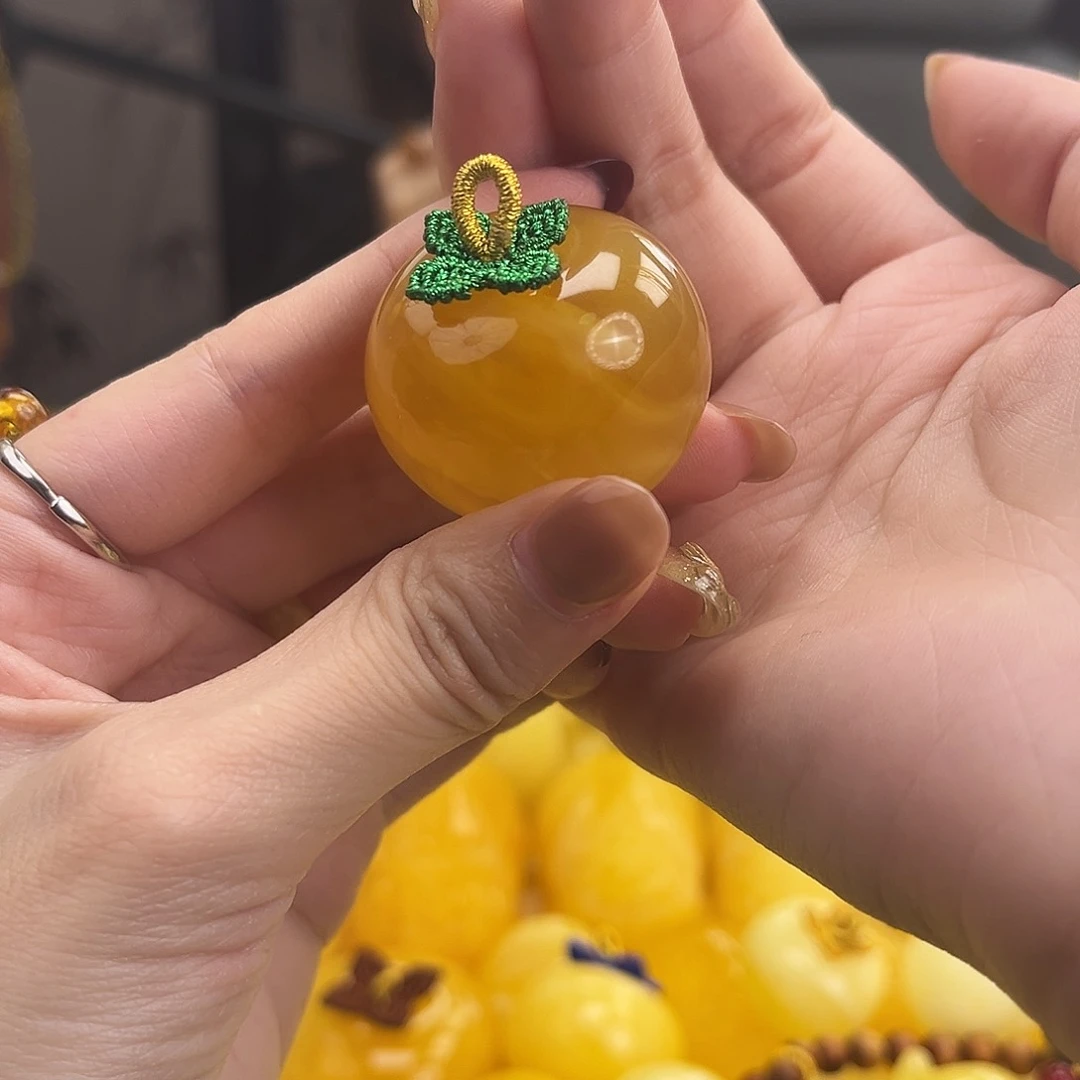裸石琥珀未镶嵌18.5g蜜糖柿子