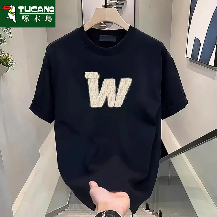 啄木鸟圆领青少年短袖其他休闲夏季T恤潮流修身打底衫春夏韩版