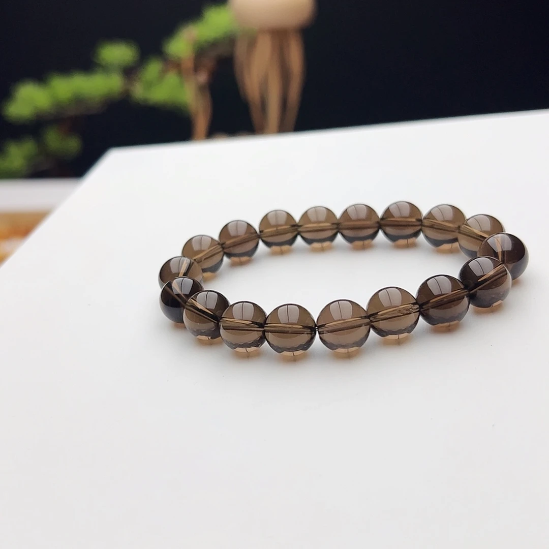 烟晶手链未镶嵌茶晶10mm+