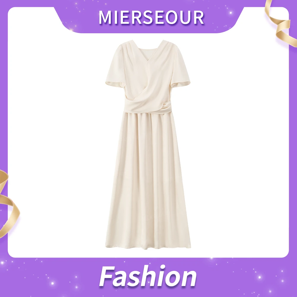 【月下花眠 】简约御姐风收腰气质连衣裙3032