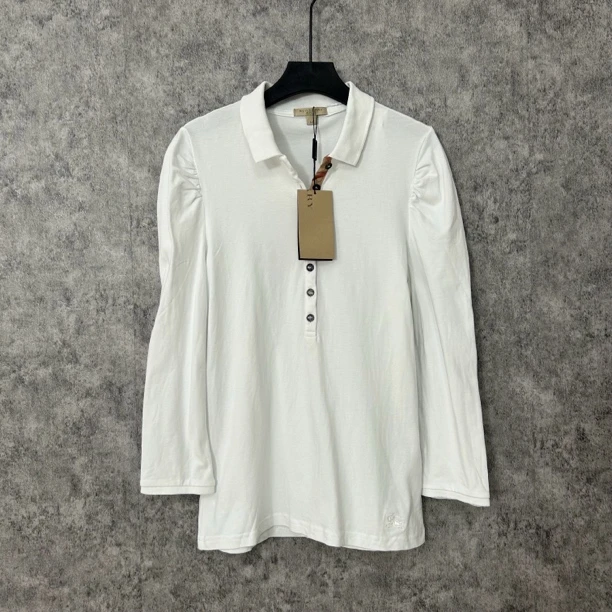 未使用 BURBERRY/博柏利 白色长袖polo上衣