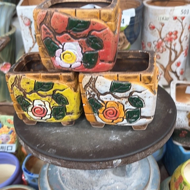 紫砂花盆粗陶材质多肉花盆