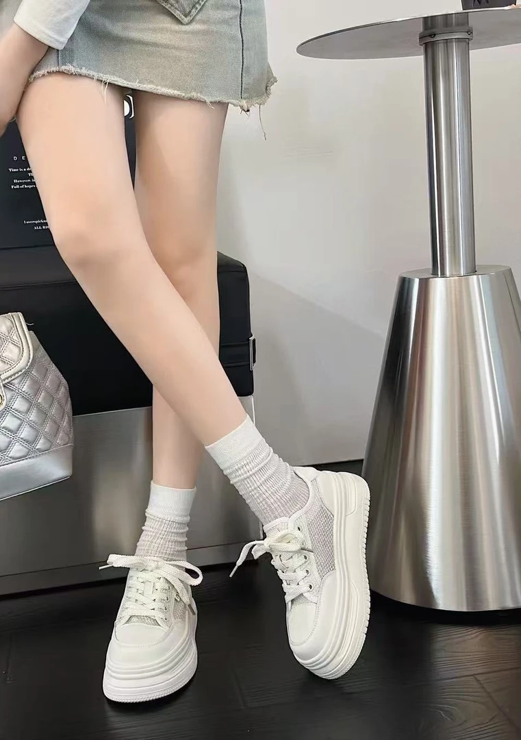 【华小姐】夏季新款时尚潮流圆头厚底透气百搭休闲鞋79037