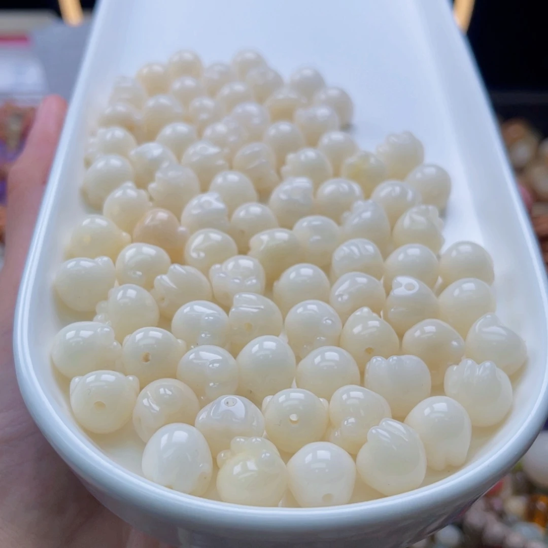 吊坠白玉菩提q12mm/10+10颗白猫头