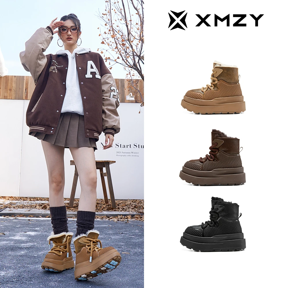 XMZY【乌木印记】25秋冬新款款时尚百搭皮毛一体厚底保暖雪地靴女鞋