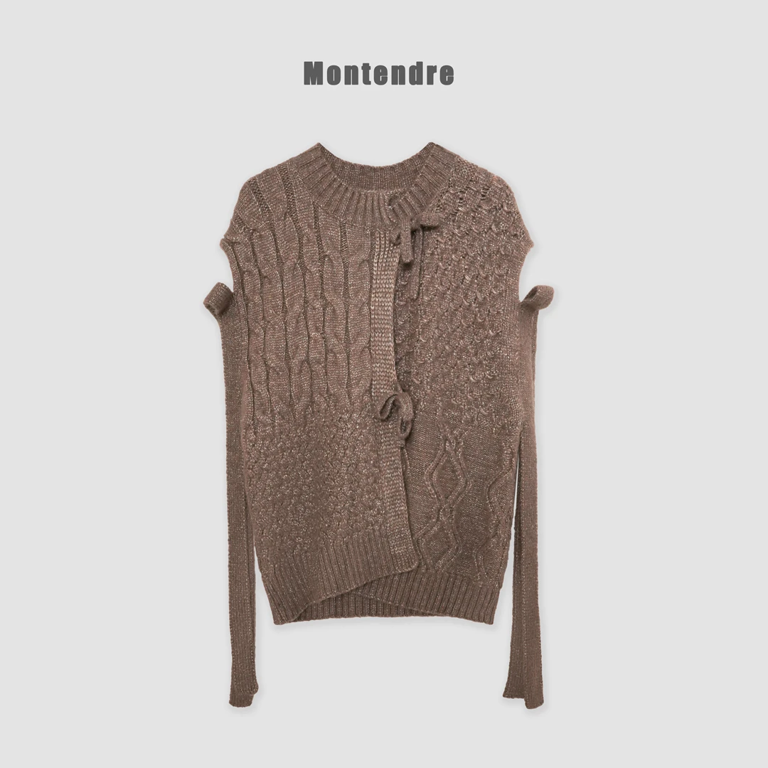 【MonTendre】秋冬新款 J 流光风高级感上衣百搭宽松慵懒风毛针织衫