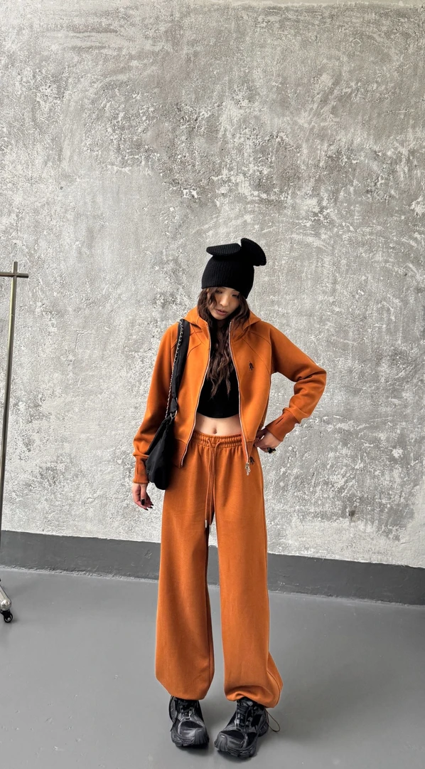 【困困小羊羔】POLOUSASP新款刺绣显高连帽长袖卫衣套装XJ-6088