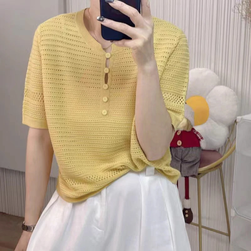 胖mm大码女装夏季新款冰丝针织上衣微胖女生穿搭遮肉显廋短袖T恤