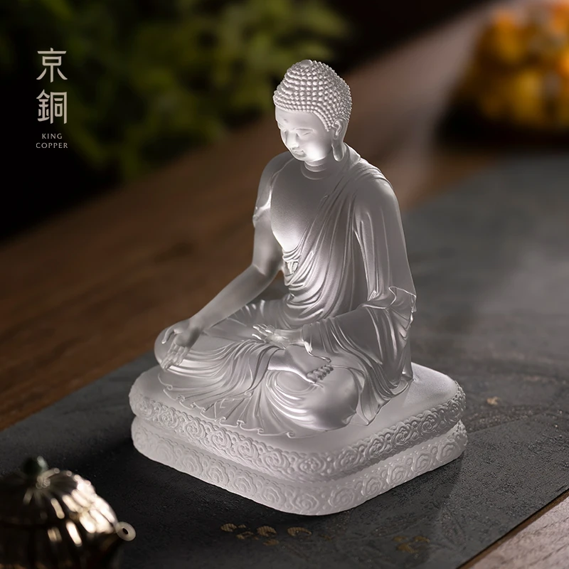 释迦摩尼佛药师佛阿弥陀佛三宝琉璃佛像摆件佛像手工工艺品摆件