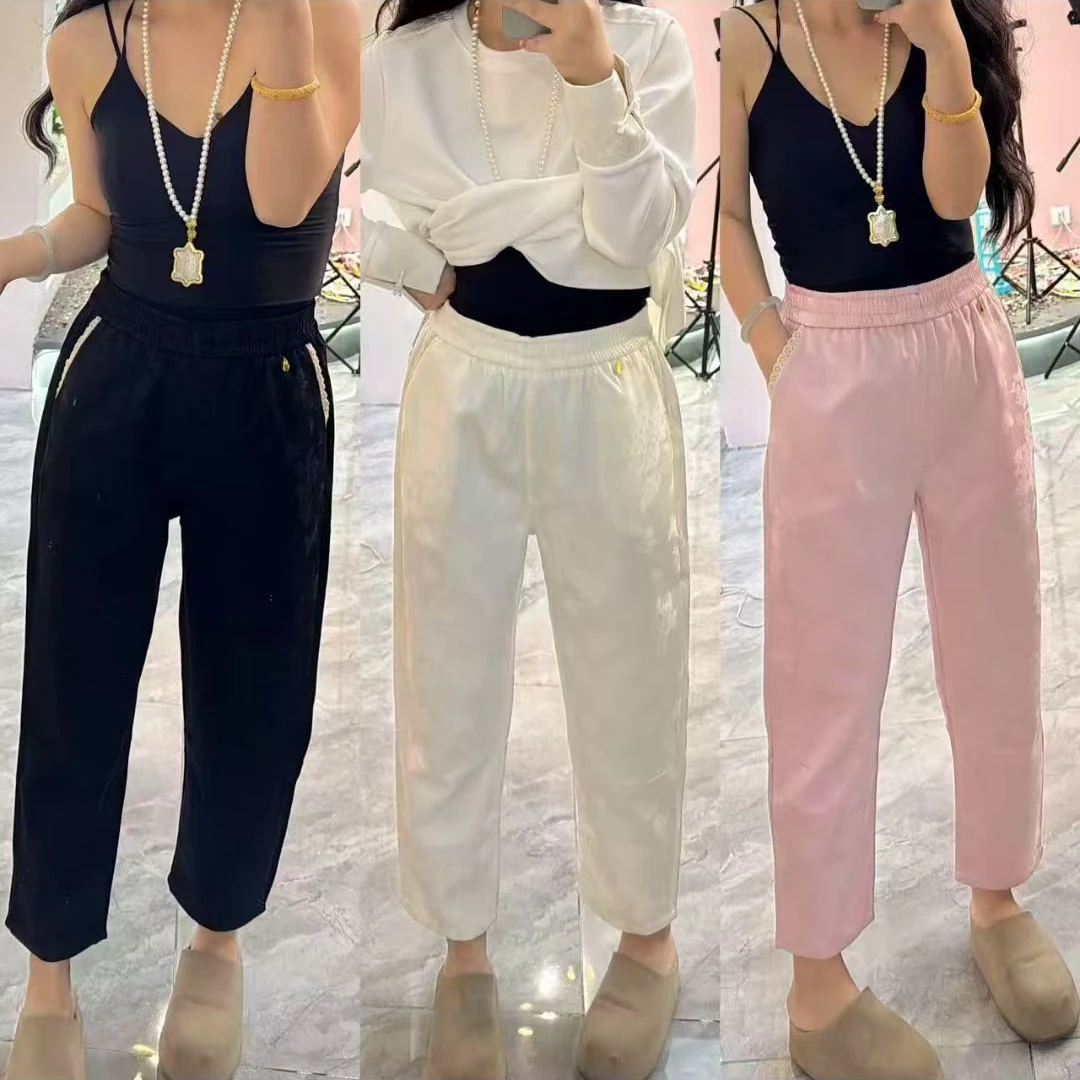 大聪国风提花休闲裤胖妹妹宽松显瘦九分哈伦裤高腰萝卜裤8936