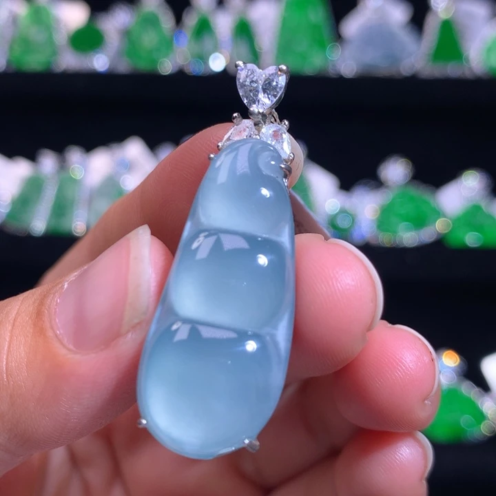 【闪购商品】颈饰银S925镶嵌翡翠天然翡翠