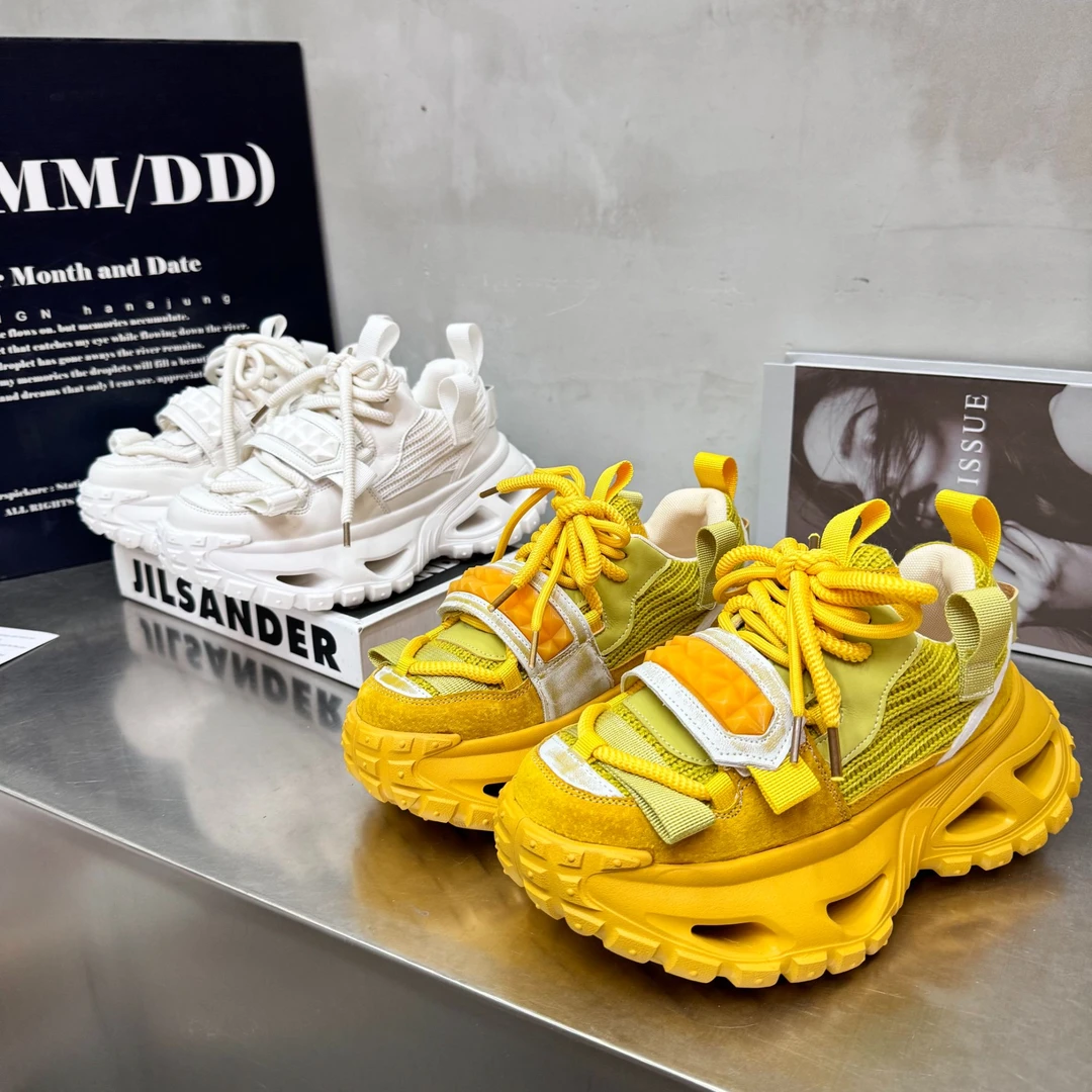 【涵】欧洲站2025秋季新款松糕厚底老爹鞋女英伦风小个子增高休闲鞋