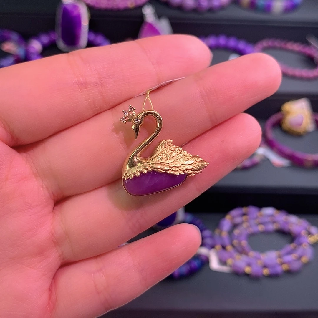 18K金镶嵌苏纪石（舒俱来）吊坠(不含链)